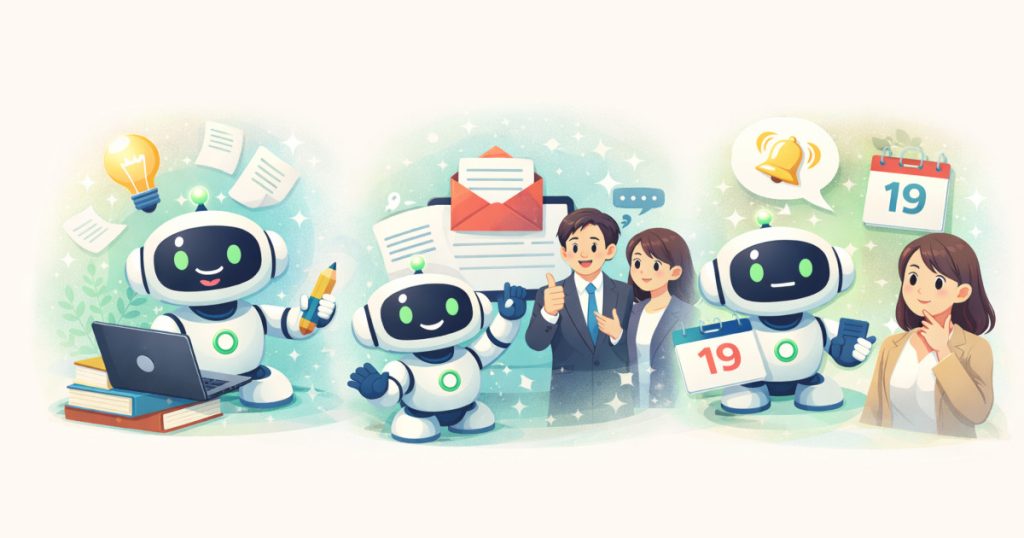 AIの使用例を説明するAIロボット